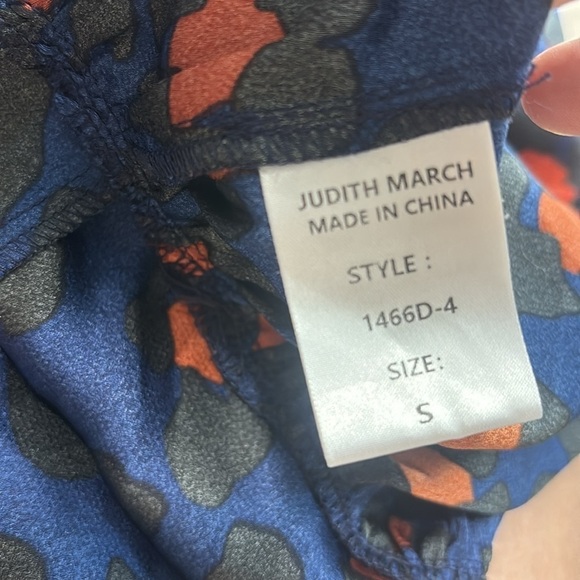Judith March navy animal print drop waist shoulder tie dress size small - Picture 9 of 10